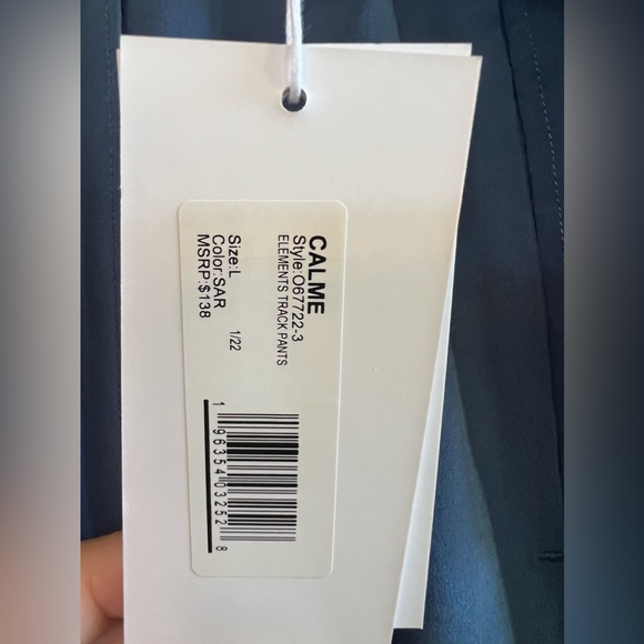 Calme Johnny Was Women’s NWT Blue L Track Pants Drawstring - Picture 8 of 8